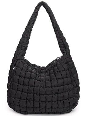 Large Nylon Puffer Tote Bag Quilted Hobo Shoulder Bag